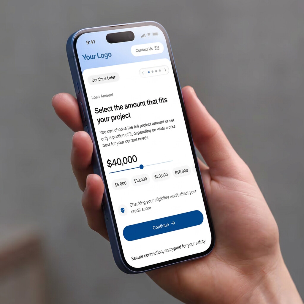 Branded financing application on a phone