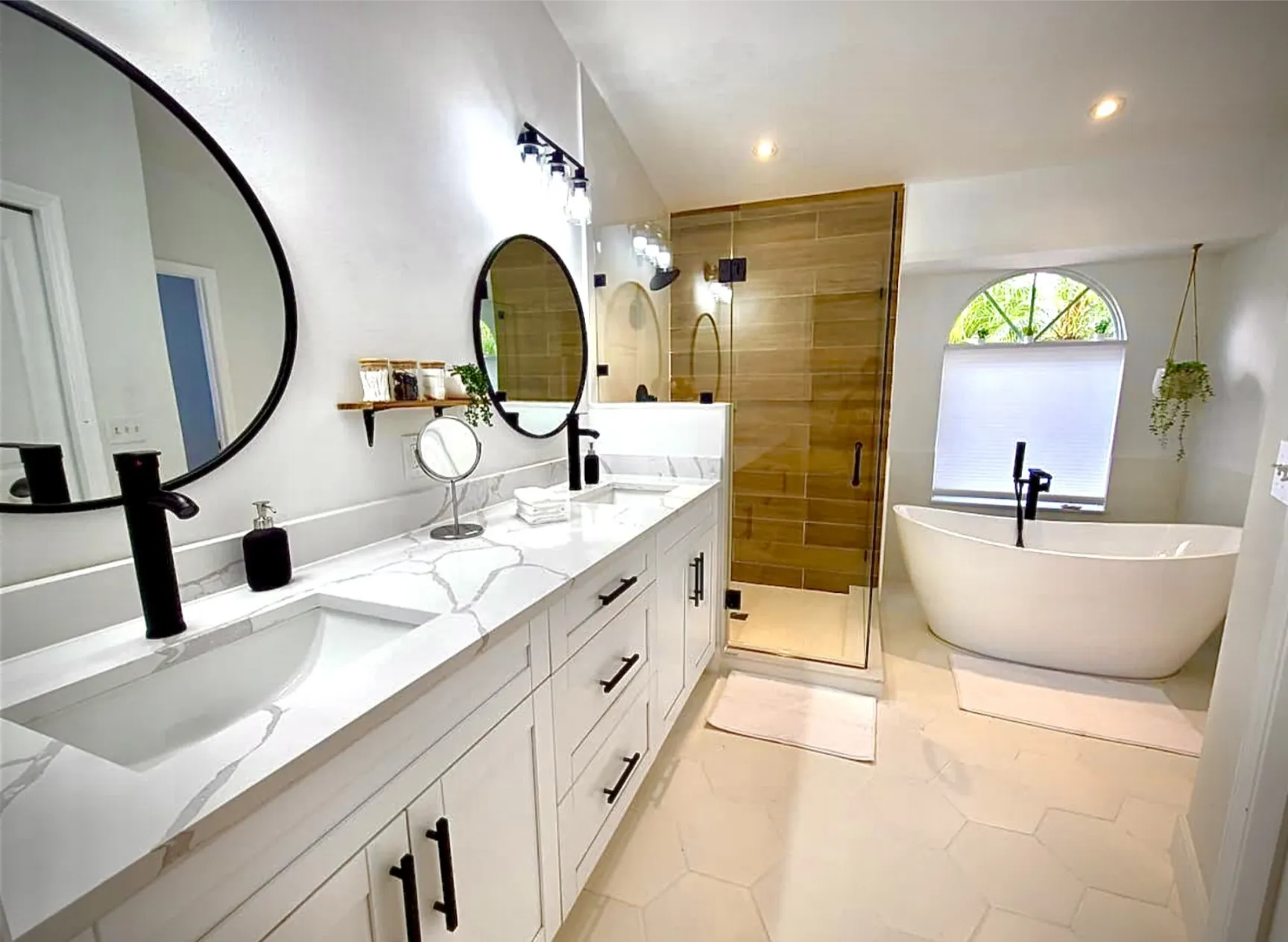 Spa-like bathroom renovation completed by Premiere Builders